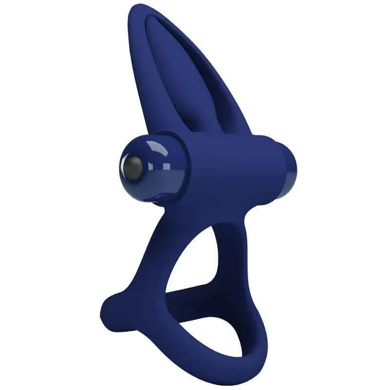 PRETTY LOVE - MAT DOPPELRING MIT VIBRATION & STIMULATOR BLAU - Vanelion Paradise