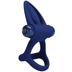 PRETTY LOVE - MAT DOPPELRING MIT VIBRATION & STIMULATOR BLAU - Vanelion Paradise