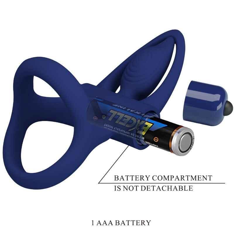 PRETTY LOVE - MAT DOPPELRING MIT VIBRATION & STIMULATOR BLAU - Vanelion Paradise