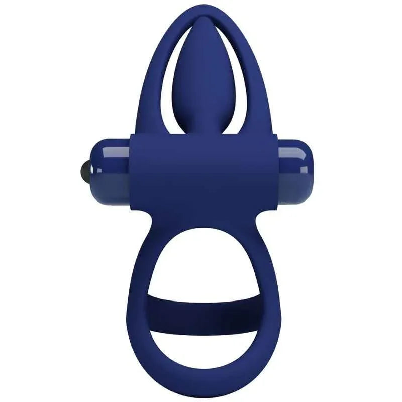 PRETTY LOVE - MAT DOPPELRING MIT VIBRATION & STIMULATOR BLAU - Vanelion Paradise