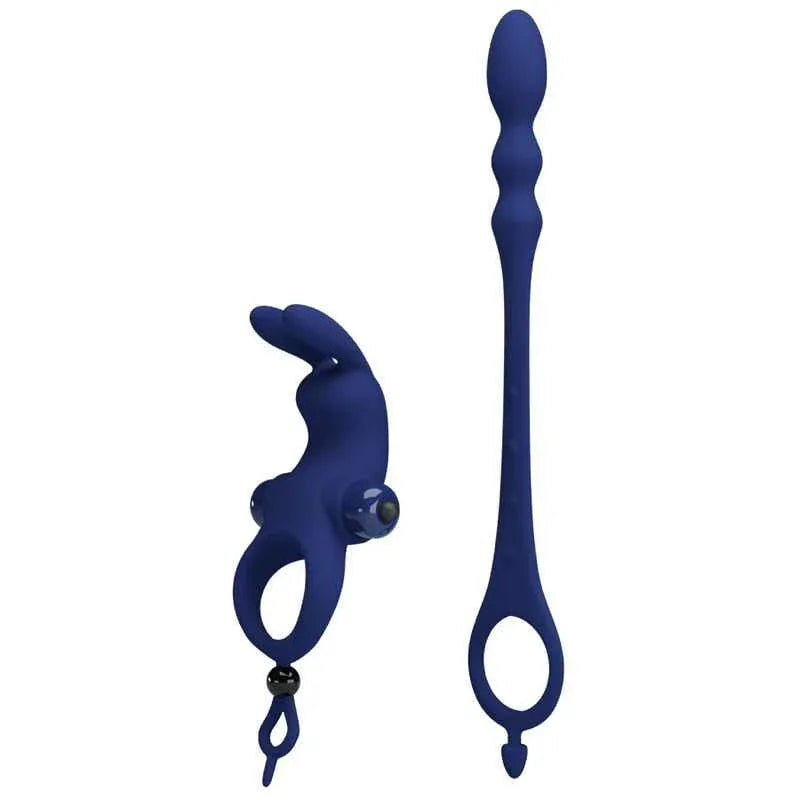 PRETTY LOVE - AYAD RABBIT VIBRATORRING MIT STECKER BLAU - Vanelion Paradise