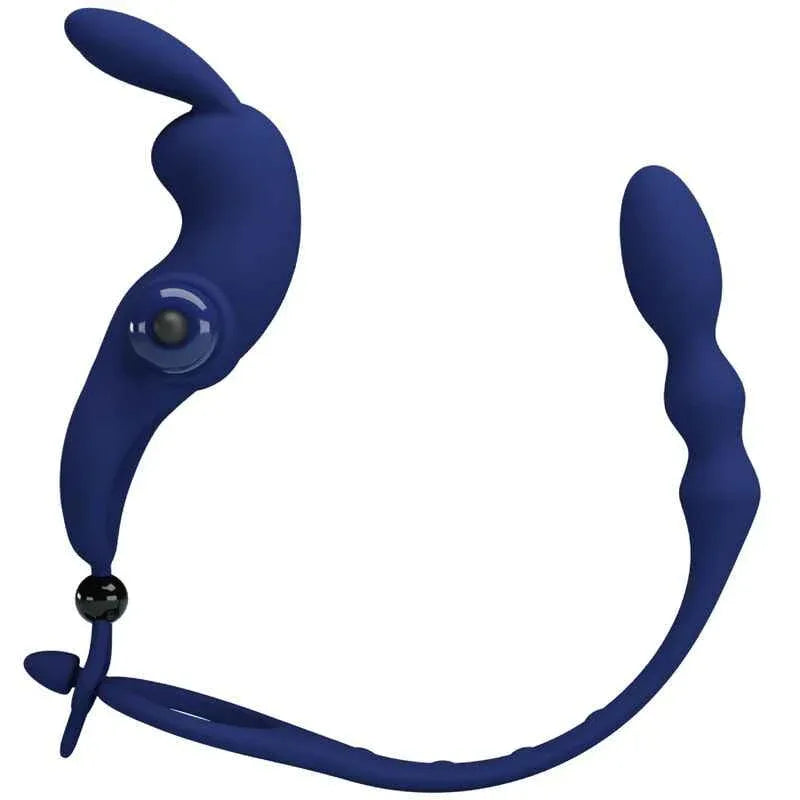 PRETTY LOVE - AYAD RABBIT VIBRATORRING MIT STECKER BLAU - Vanelion Paradise