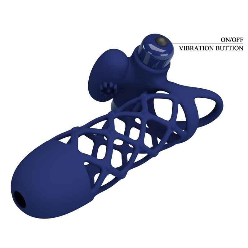 PRETTY LOVE - GIANN VIBRATORRING MIT SILIKONHÜLLE BLAU - Vanelion Paradise