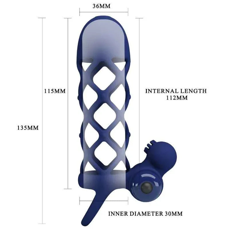 PRETTY LOVE - GIANN VIBRATORRING MIT SILIKONHÜLLE BLAU - Vanelion Paradise
