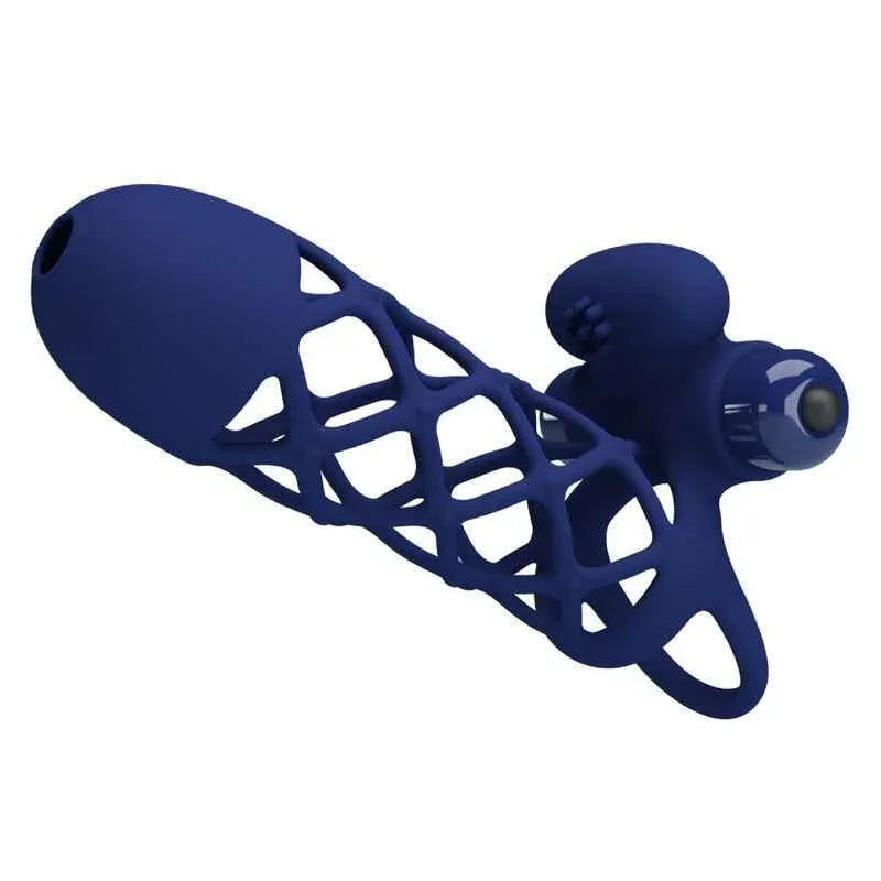 PRETTY LOVE - GIANN VIBRATORRING MIT SILIKONHÜLLE BLAU - Vanelion Paradise