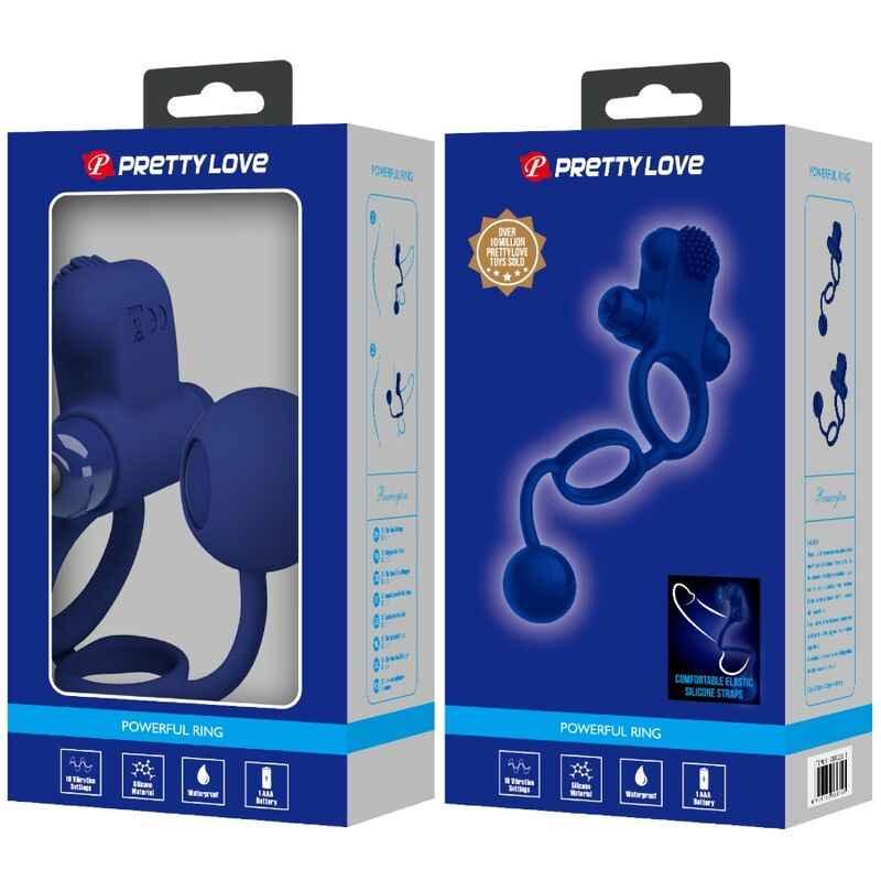 PRETTY LOVE - REMINGTON DOPPELVIBRATIONSRING MIT STECKER BLAU - Vanelion Paradise