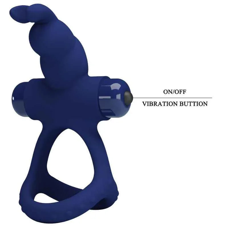 PRETTY LOVE - LUCHITO DOPPELVIBRIERENDER RING KANINCHEN BLAU - Vanelion Paradise
