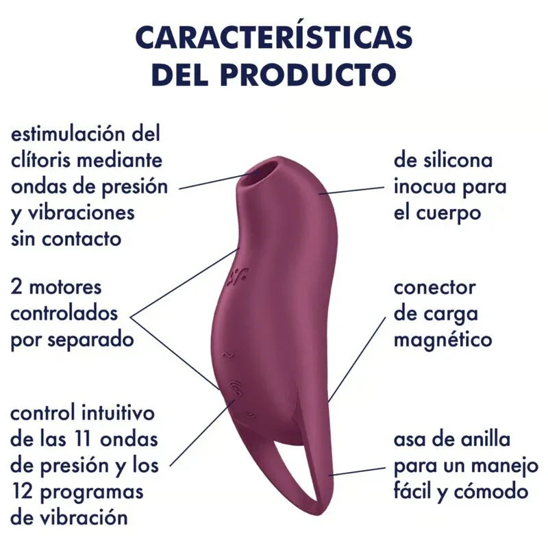 SATISFYER - POCKET PRO 1 KLITORIS-STIMULATOR GRANAT - Vanelion Paradise