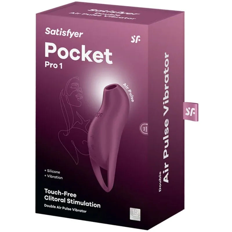 SATISFYER - POCKET PRO 1 KLITORIS-STIMULATOR GRANAT - Vanelion Paradise