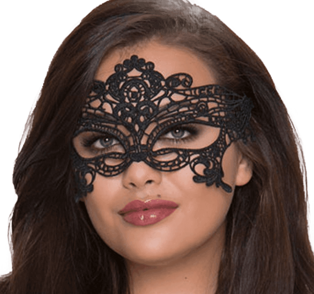 QUEEN LINGERIE - BREITE SCHWARZE SPITZENMASKE - Vanelion Paradise