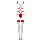 LIVCO CORSETTI FASHION - THIARA LC 20213 SET BODY + STRÜMPFE ROT L/XL