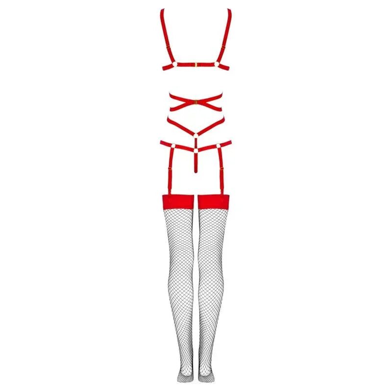 LIVCO CORSETTI FASHION - THIARA LC 20213 SET BODY + STRÜMPFE ROT S/M - Vanelion Paradise