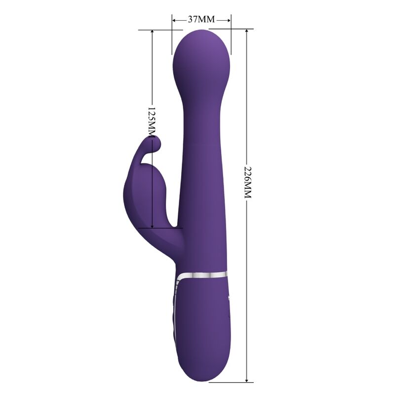 PRETTY LOVE - DEJON RABBIT VIBRATOR 3 IN 1 MULTIFUNKTIONS-LILA