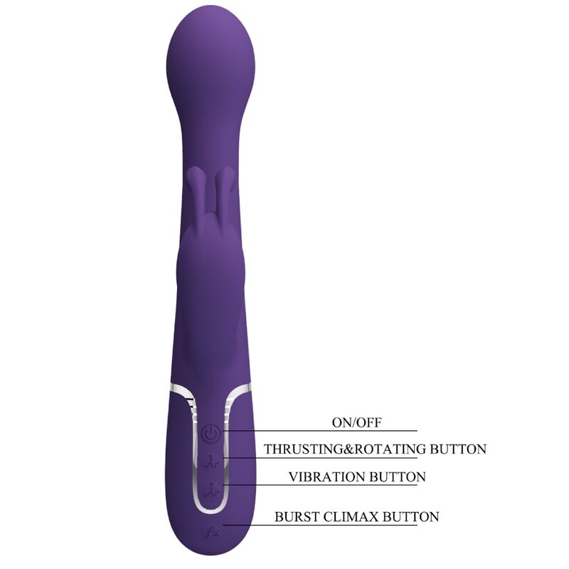 PRETTY LOVE - DEJON RABBIT VIBRATOR 3 IN 1 MULTIFUNKTIONS-LILA