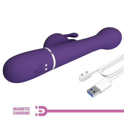 PRETTY LOVE - DEJON RABBIT VIBRATOR 3 IN 1 MULTIFUNKTIONS-LILA