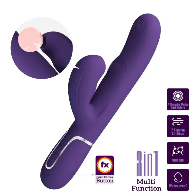 PRETTY LOVE - PERLITA G-SPOT VIBRATOR 3 IN 1 MULTIFUNKTIONS-LILA - Vanelion Paradise