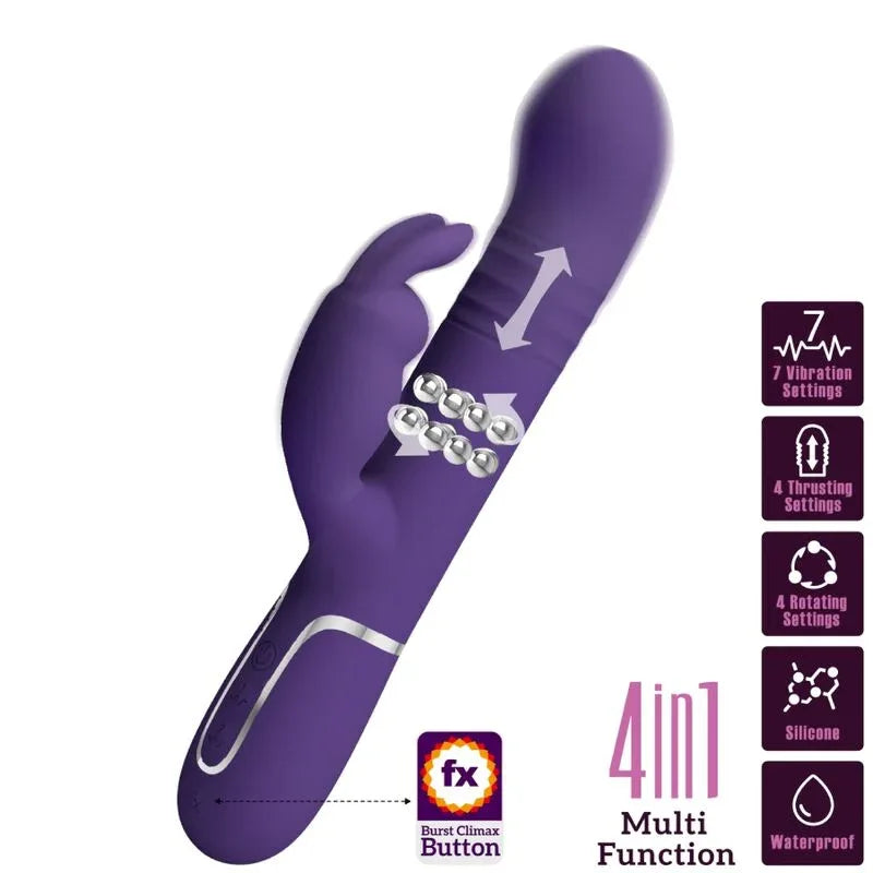 PRETTY LOVE - COALE RABBIT VIBRATOR 4 IN 1 LILA - Vanelion Paradise