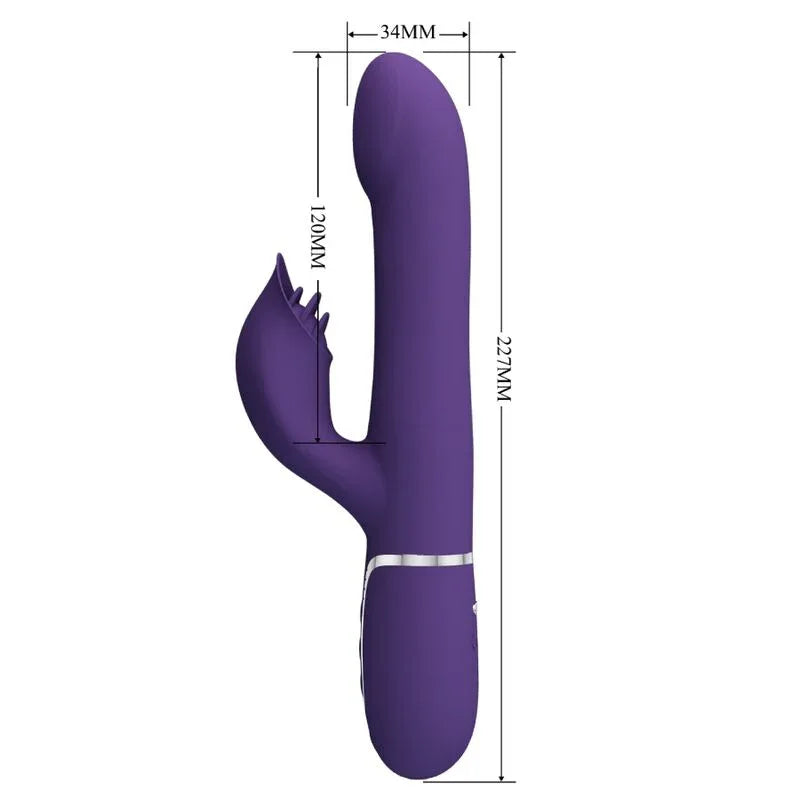 PRETTY LOVE - ZALIN RABBIT VIBRATOR PERLEN 4 IN 1 LILA - Vanelion Paradise