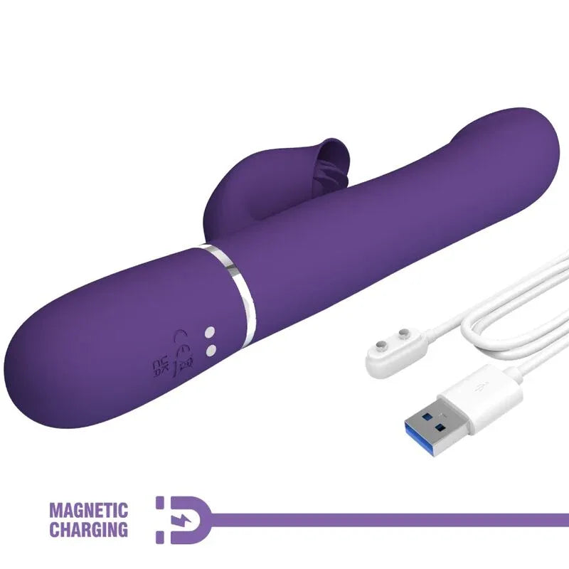 PRETTY LOVE - ZALIN RABBIT VIBRATOR PERLEN 4 IN 1 LILA - Vanelion Paradise