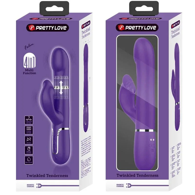 PRETTY LOVE - ZALIN RABBIT VIBRATOR PERLEN 4 IN 1 LILA - Vanelion Paradise