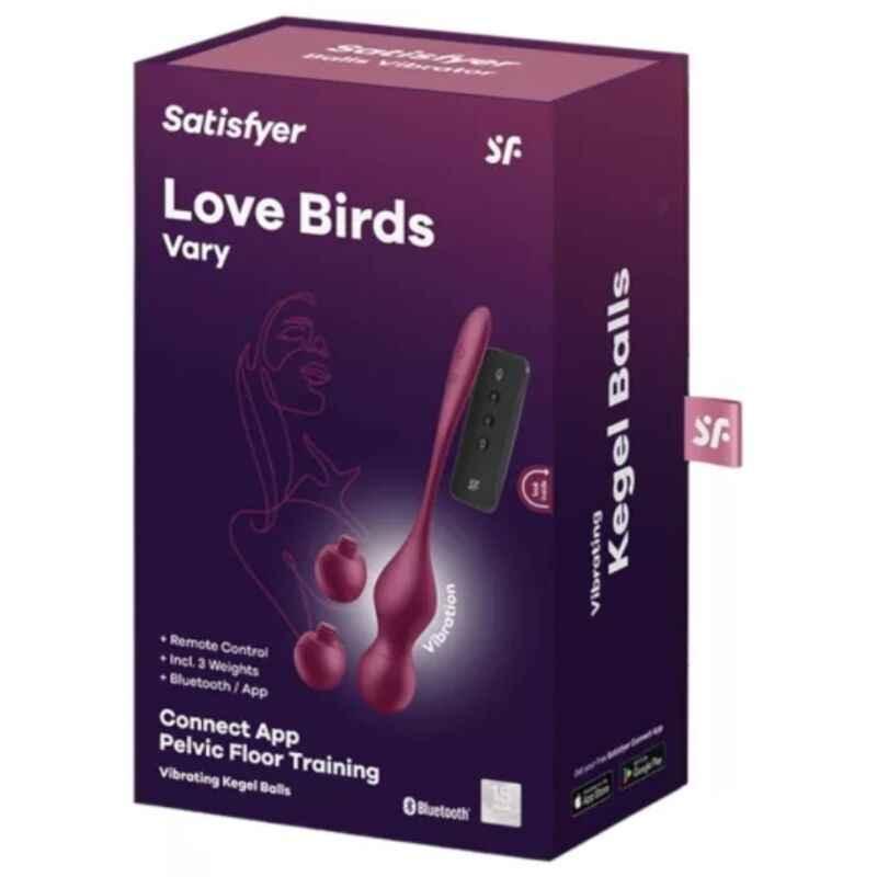 SATISFYER - LOVE BIRDS VARY VIBRIERENDE KUGELN KOSTENLOSE APP WEINROT - Vanelion Paradise