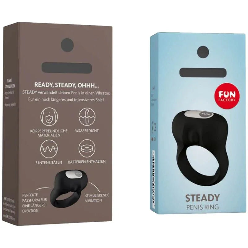 Fun Factory Steady – Vibrierender Penisring, Schwarz - Vanelion Paradise