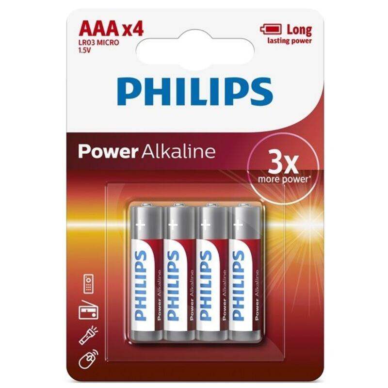 PHILIPS - POWER ALKALINE BATTERIE AAA LR03 4ER PACK - Vanelion Paradise