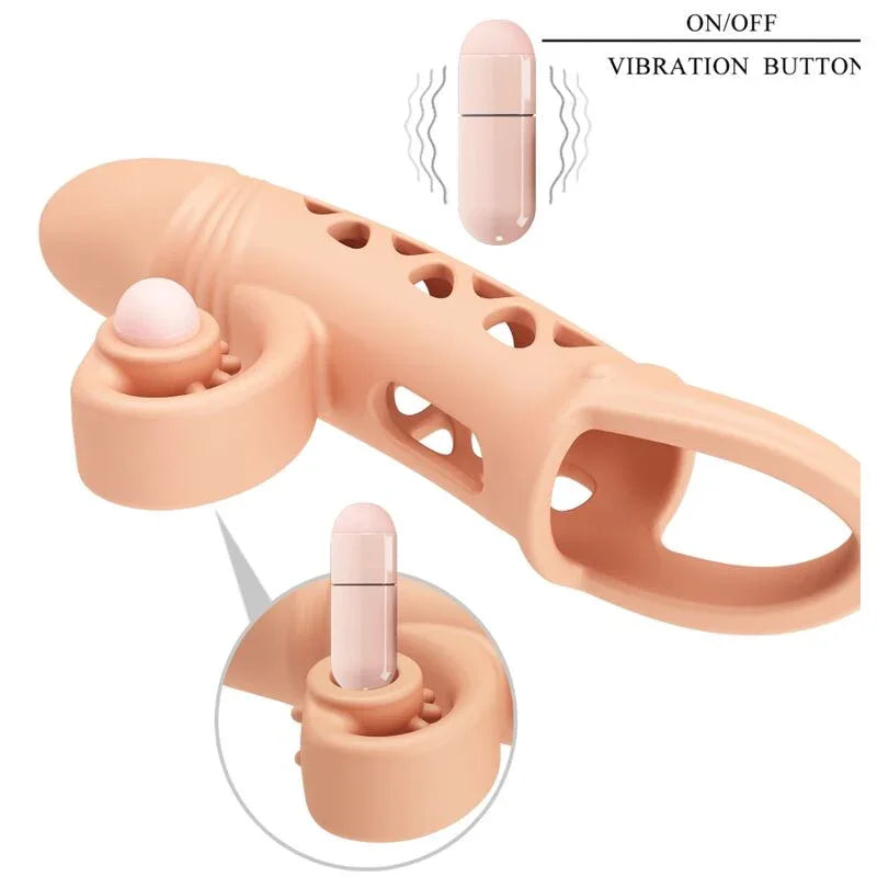 ROMANCE Penishülle mit Vibration & Hodenring – natürlich & stimulierend - Vanelion Paradise
