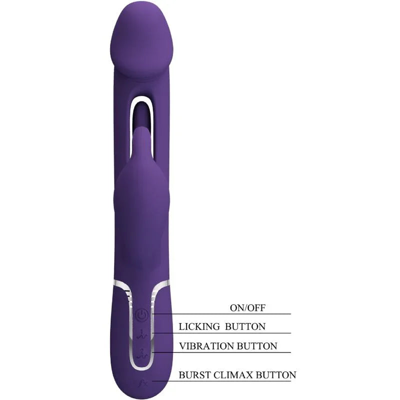 PRETTY LOVE Kampas Rabbit 3-in-1 Vibrator mit Zunge Violett – 7 Modi - Vanelion Paradise