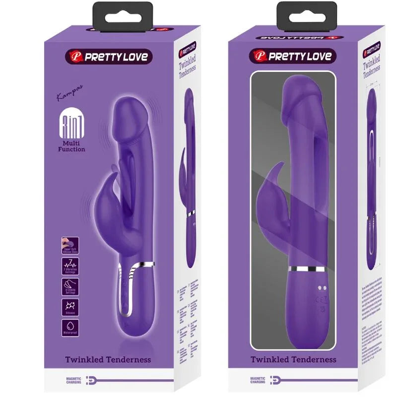 PRETTY LOVE Kampas Rabbit 3-in-1 Vibrator mit Zunge Violett – 7 Modi - Vanelion Paradise