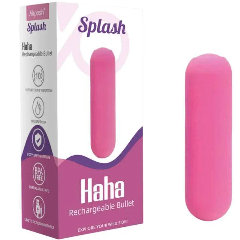 ARMONY - SPLASH HAHA VIBRATOR BULLET SILIKON 10 VIBRATIONEN 75 X 19 CM ROSA - Vanelion Paradise