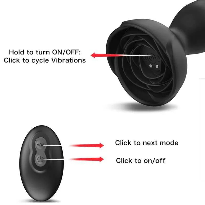 ARMONY - EXTREME A BLOOM ROSE VIBRATOR & ANALSTECKER FERNBEDIENUNG SCHWARZ - Vanelion Paradise