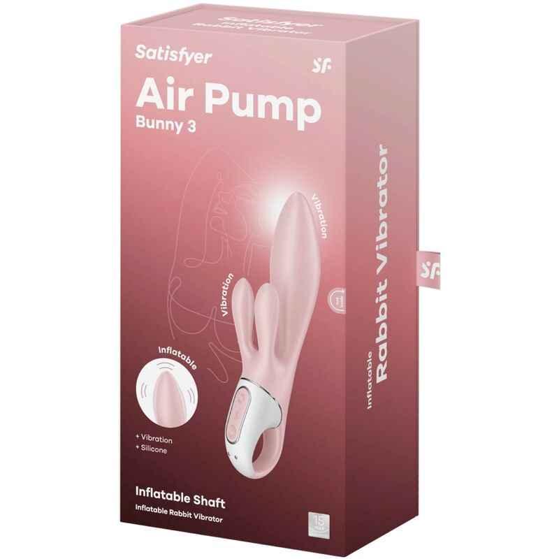 SATISFYER - AIR PUMP BUNNY 3 AUFBLASBARER KANINCHENVIBRATOR ROSA - Vanelion Paradise