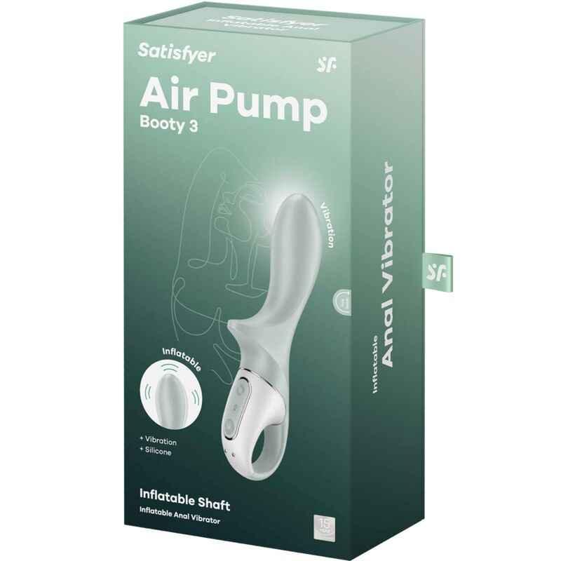 SATISFYER - AIR PUMP BOOTY 3 AUFBLASBARER ANALVIBRATOR GRAUGRÜN - Vanelion Paradise