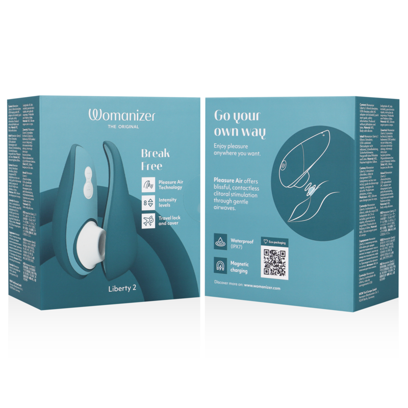 WOMANIZER - LIBERTY 2 KLITORISSTIMULATOR & SAUGROHR BLAU