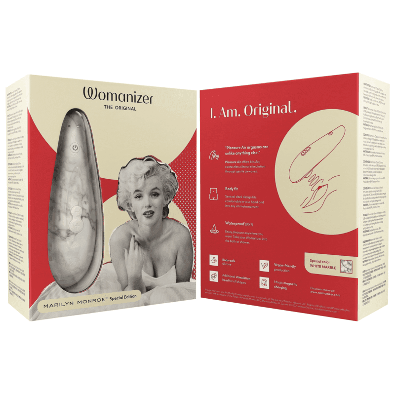 WOMANIZER - MARILYN MONROE CLASSIC 2 KLITORALSTIMULATOR, WEISSER MARMOR - Vanelion Paradise