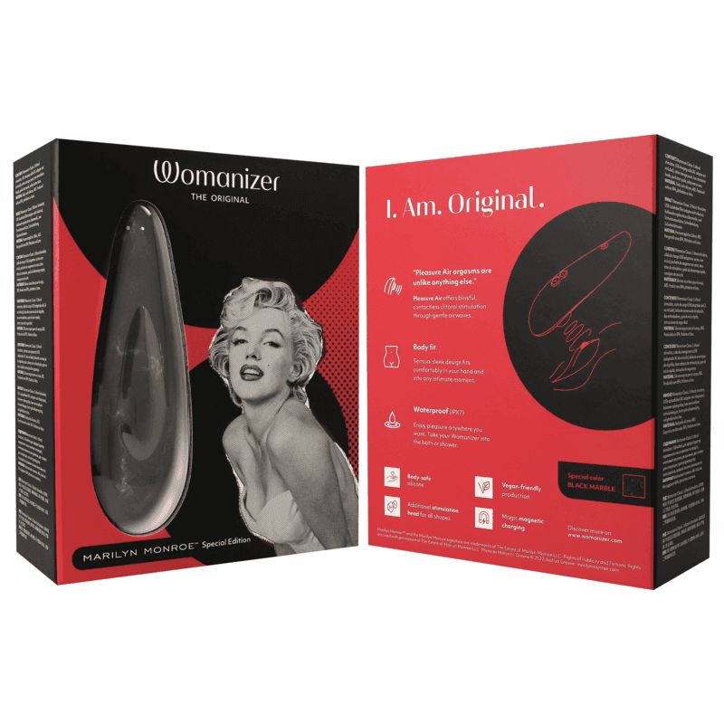 WOMANIZER - MARILYN MONROE CLASSIC 2 KLITORALSTIMULATOR AUS SCHWARZEM MARMOR - Vanelion Paradise