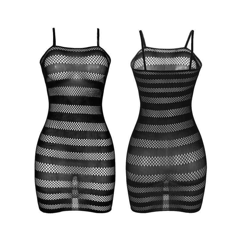 SUBBLIME - 951733 NETZ-KLEID MIT SCHWARZEN STREIFEN EINE GRÖSSE - Vanelion Paradise