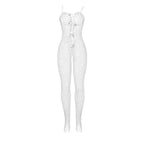 SUBBLIME - 951740 BODYSTOCKING WEISSES NETZ MIT SCHLEIFEN IM SCHRITT EINE GRÖSSE - Vanelion Paradise