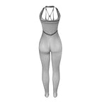 SUBBLIME - 951788 LANGER NETZ-BODYSTOCKING MIT RIEMEN AUF BRUST UND RÜCKEN SCHWARZ EINE GRÖSSE - Vanelion Paradise