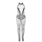 SUBBLIME - 951801 BODYSTOCKING AUS NETZ UND SPITZE MIT OBEREM AUSSCHNITT SCHWARZ EINE GRÖSSE
