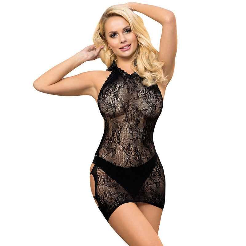 SUBBLIME - 952075 KURZES NETZKLEID MIT RÜCKEN UND HERZDETAIL SCHWARZ EINE GRÖSSE - Vanelion Paradise