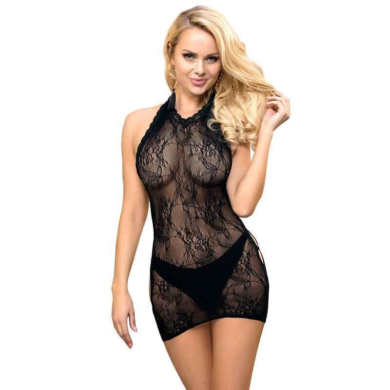 SUBBLIME - 952075 KURZES NETZKLEID MIT RÜCKEN UND HERZDETAIL SCHWARZ EINE GRÖSSE - Vanelion Paradise