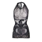 SUBBLIME - 952075 KURZES NETZKLEID MIT RÜCKEN UND HERZDETAIL SCHWARZ EINE GRÖSSE - Vanelion Paradise