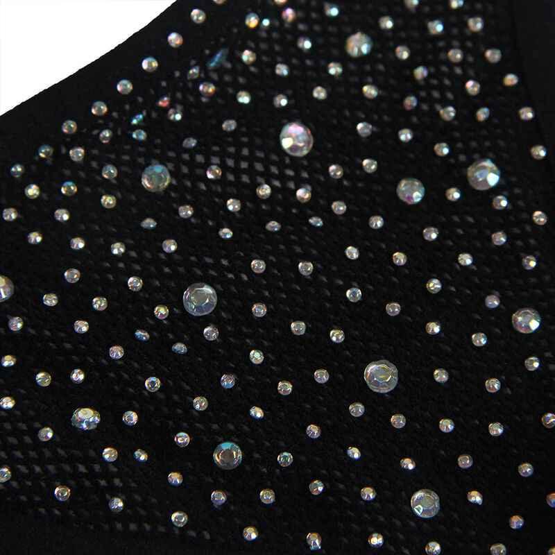 SUBBLIME - 952174 NETZ-BODYSTOCKING MIT HANDSCHUHEN UND DIAMANTEN SCHWARZ EINE GRÖSSE - Vanelion Paradise