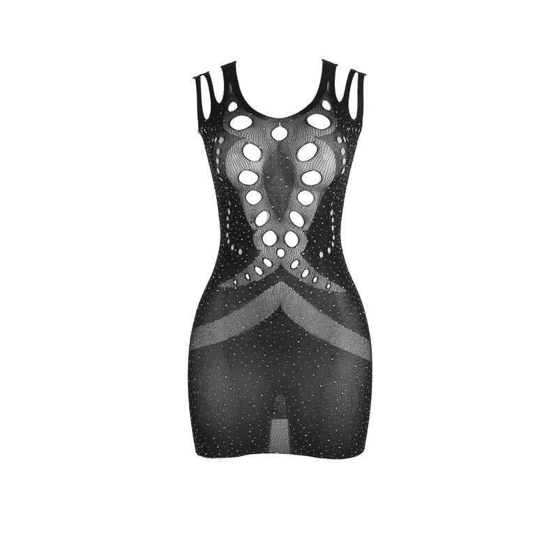 SUBBLIME - 952198 NETZ-KLEID MIT BRILLANTEN DIAMANTEN SCHWARZ EINE GRÖSSE - Vanelion Paradise