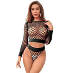 SUBBLIME - 952228 2-TEILIGER LANGRMELIGER NETZ-SATZ SCHWARZ EINE GRÖSSE - Vanelion Paradise