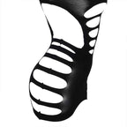 SUBBLIME - 952266 LANGRMELIGER ELASTISCHER NETZ-KLEID SCHWARZ EINE GRÖSSE - Vanelion Paradise