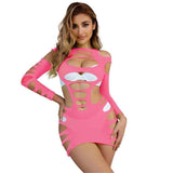 SUBBLIME - 952273 LANGRMELIGER ELASTISCHER NETZ-KLEID ROSA EINE GRÖSSE - Vanelion Paradise