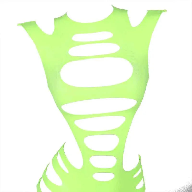 SUBBLIME - 952280 GRÜN LANGRMELIGER ELASTISCHER NETZ-KLEID EINE GRÖSSE - Vanelion Paradise